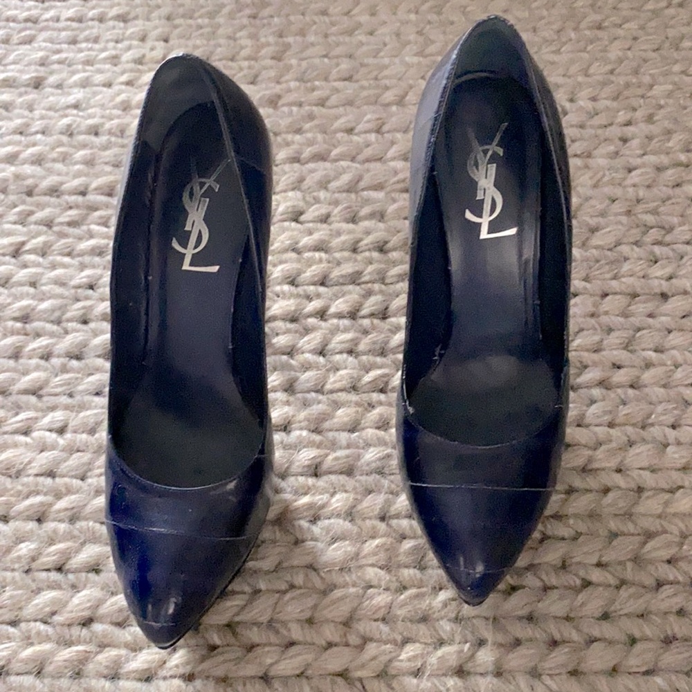 YSL Navy Blue Pumps. Size 37